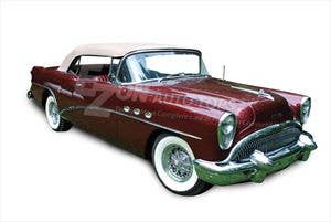 54-56 Gm Full Size Top Only Gm White/B - Replacement Convertible Tops & Pads