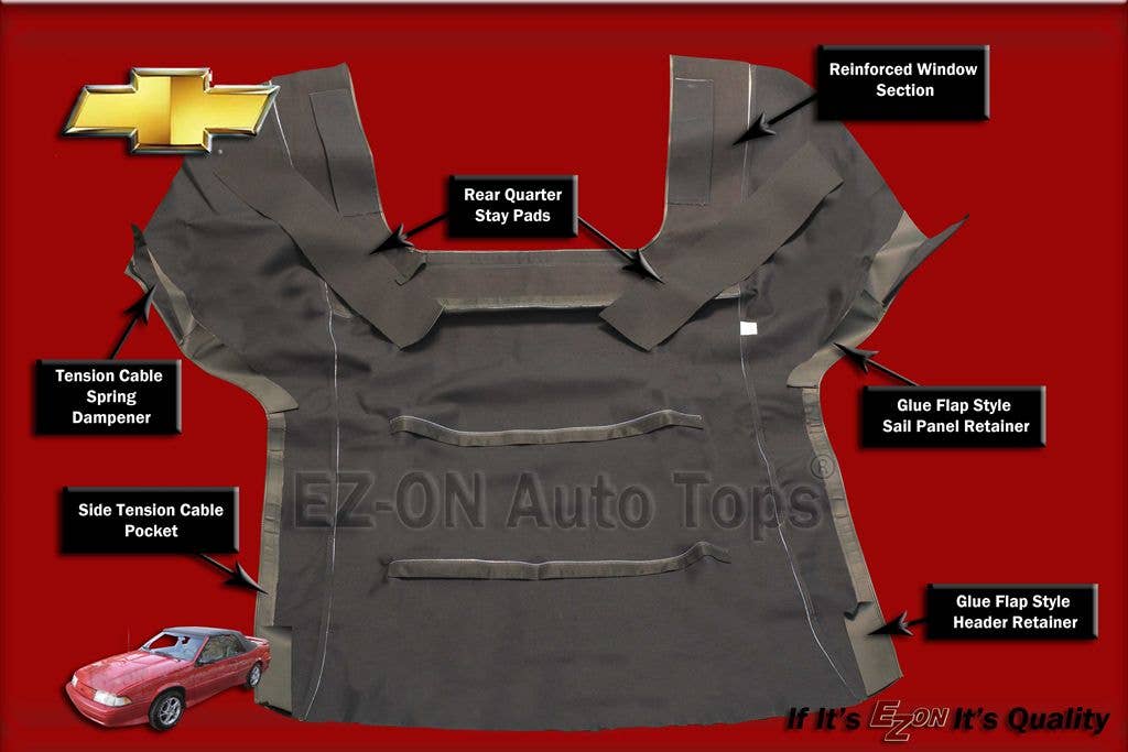 93-95 Gm Cavalier/Sunbird Combo Top W/ - Replacement Convertible Tops & Pads